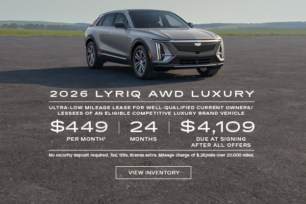 2026 LYRIQ AWD LUXURY. Ultra-low milege lease for well-qualified current owners/lessees of an eli...